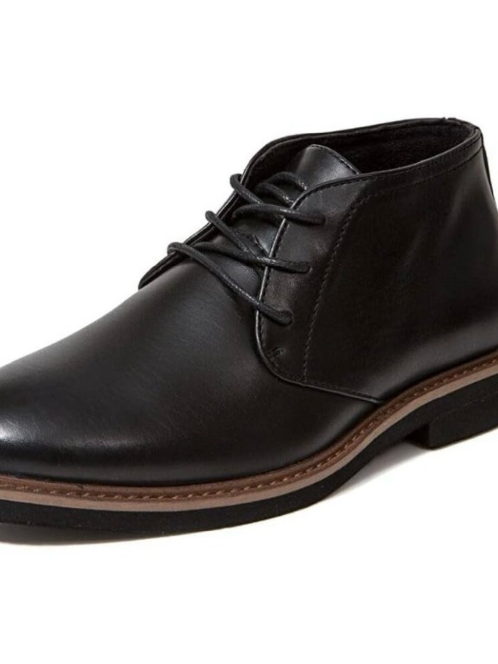 Deer Stags Boys Black Leather Dress Chukka Shoes